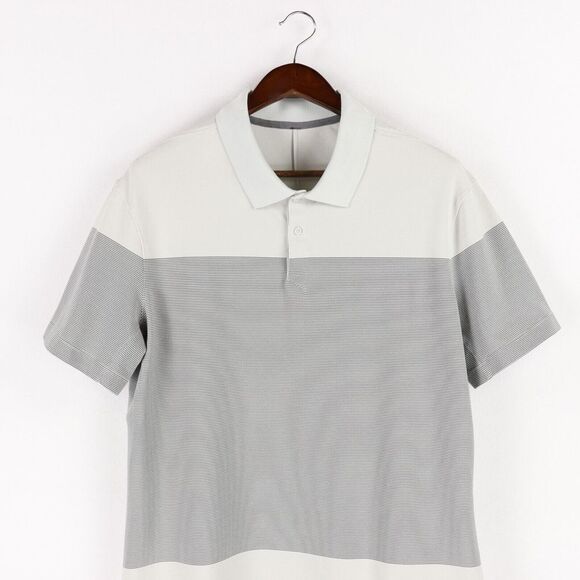 Lululemon Tech Pique Polo Shirt Mens XL Live In Practice Gray Short Sleeve - Picture 2 of 10